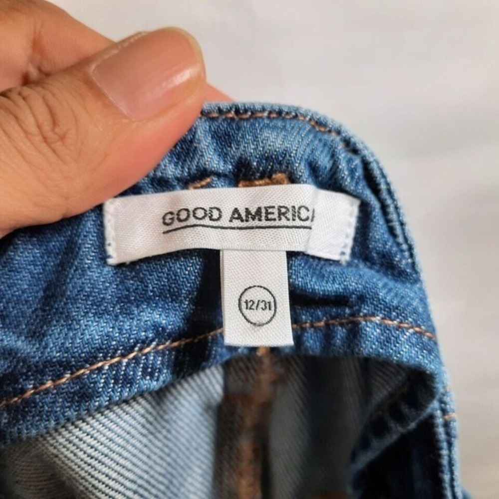 Good American Jeans 12 Paper‎ Bag Belt Cinched Ankle Curvy Pleated Preppy Casual - Picture 11 of 12